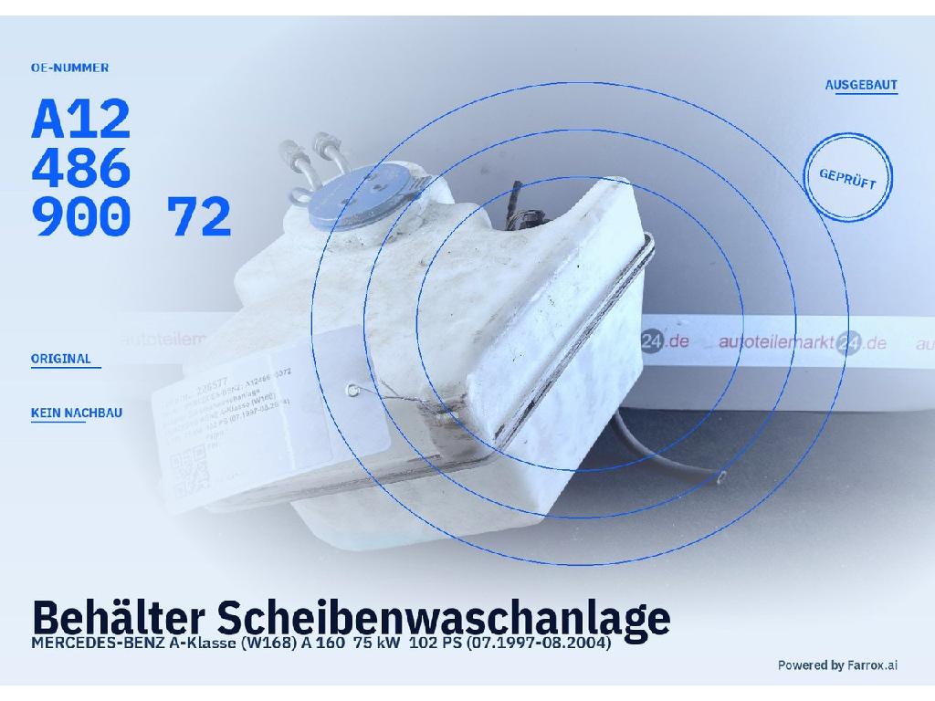 Behälter Scheibenwaschanlage MERCEDES-BENZ A-Klasse (W168) A1248690072