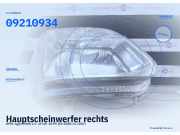 Hauptscheinwerfer rechts OPEL Agila (H00) 09210934