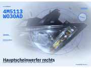 Hauptscheinwerfer rechts FORD Focus II (DA, DP, HCP) 4M5113W030AD