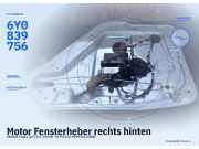 Motor Fensterheber rechts hinten SKODA Fabia (6Y) 6Y0839756