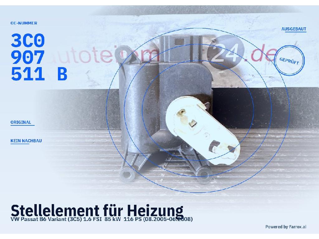 Stellelement für Heizung VW Passat B6 Variant (3C5) 3C0907511B