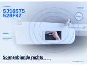 Sonnenblende rechts SKODA Fabia II (542) 5J1857552T FKZ 5J1857552B FKZ