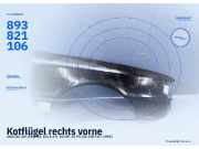 Kotflügel rechts vorne AUDI 80 (89, 89Q, 8A, B3) 893821106