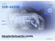 Hauptscheinwerfer rechts MAZDA 121 I (DA) 110-61238