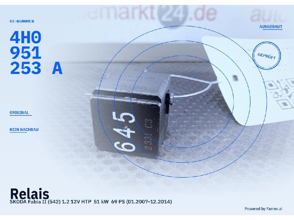 Relais SKODA Fabia II (5J) 4H0951253A