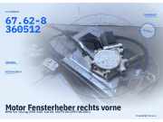 Motor Fensterheber rechts vorne BMW 5er Touring (E39)67.62-8360512 Mit Mechanik 67.62-8360512