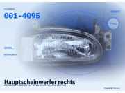 Hauptscheinwerfer rechts MAZDA 121 II (DB) 001-4095