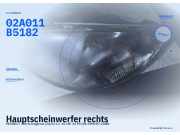 Hauptscheinwerfer rechts PEUGEOT 206 Schrägheck (2A/C) 02A011B5182