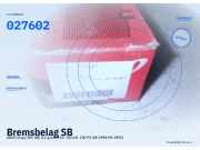 Bremsbelag SB AUDI Coupe (89, 8B) 027602