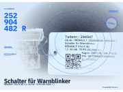 Schalter für Warnblinker RENAULT Clio II (B) 252904482R