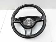 Skoda Octavia III 5E 17-20Lenkrad ohne Airbag Lederlenkrad Schwarz Chromglanz
