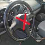 VW Lupo 6X Lederlenkrad Lenkrad Leder gelocht 3 Speichen Airbaglenkrad