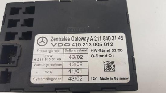 Gateway Module 2115403145 Mercedes-Benz E (W211) Limousine 3.2 E-320 CDI 24V (OM648.961) 2003 Bild Gateway Module 2115403145 Mercedes-Benz E (W211) Limousine 3.2 E-320 CDI 24V (OM648.961) 2003