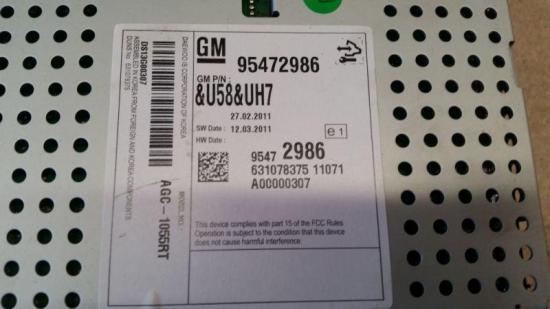 CD-Radio CHEVROLET AVEO SCHRÄGHECK (T300) 1.6 85 KW 95472986 Bild CD-Radio CHEVROLET AVEO SCHRÄGHECK (T300) 1.6 85 KW 95472986