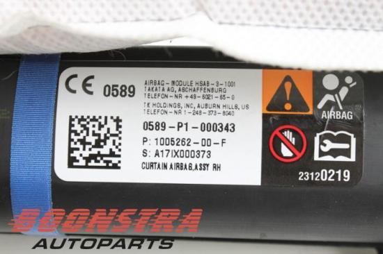 Airbag Dach rechts Tesla Model S 5YJS 100526200F Bild Airbag Dach rechts Tesla Model S 5YJS 100526200F