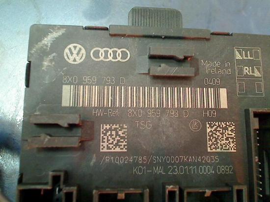 Steuergerät Zentralverriegelung LINKS VOOR 8X0959793D Audi A1 (8X1/8XK) Schrägheck 3-drs 1.2 TFSI (CBZA) 2011-03 Bild Steuergerät Zentralverriegelung LINKS VOOR 8X0959793D Audi A1 (8X1/8XK) Schrägheck 3-drs 1.2 TFSI (CBZA) 2011-03