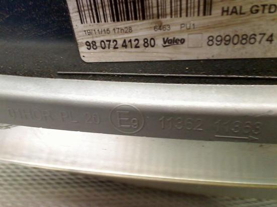 Scheinwerfer Links 9807241280 Peugeot 508 SW (8E/8U) Kombi 1.6 BlueHDI 120 (DV6FC(BHZ)) 2015-12 Bild Scheinwerfer Links 9807241280 Peugeot 508 SW (8E/8U) Kombi 1.6 BlueHDI 120 (DV6FC(BHZ)) 2015-12