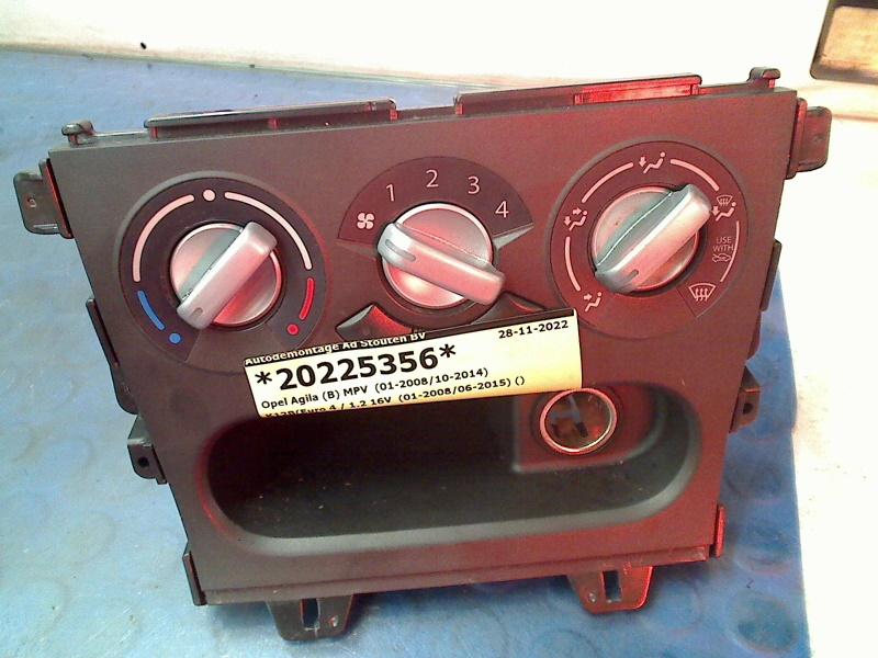 Bedienung Klimaanlage Opel Agila (B) Gro?raumlimousine 1.2 16V (K12B(Euro 4) 2009-05 Bild Bedienung Klimaanlage Opel Agila (B) Gro?raumlimousine 1.2 16V (K12B(Euro 4) 2009-05