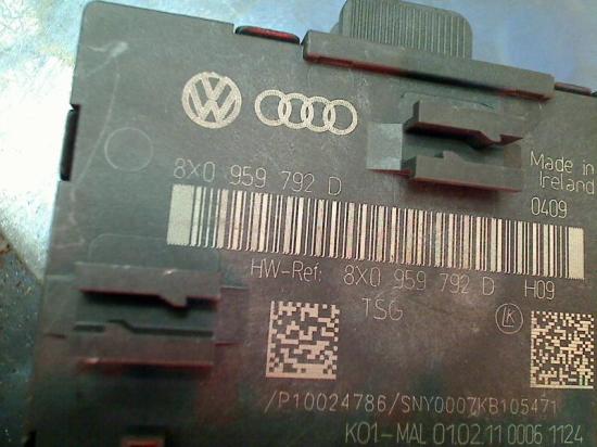 Steuergerät Zentralverriegelung RECHTS 8X0959792D Audi A1 (8X1/8XK) Schrägheck 3-drs 1.2 TFSI (CBZA) 2011-03 Bild Steuergerät Zentralverriegelung RECHTS 8X0959792D Audi A1 (8X1/8XK) Schrägheck 3-drs 1.2 TFSI (CBZA) 2011-03