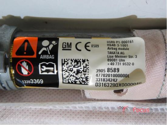 Airbag Dach links Opel Astra K B16 39058589 Bild Airbag Dach links Opel Astra K B16 39058589