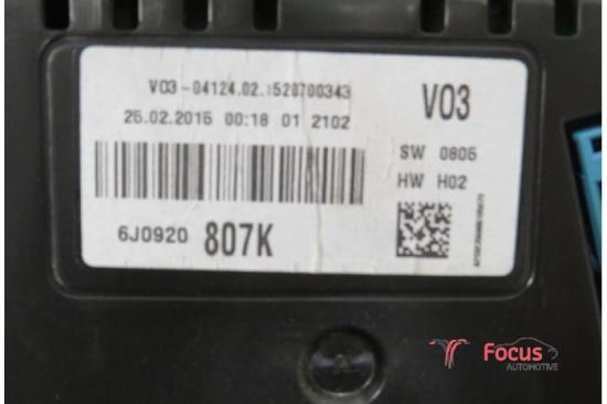 Instrumentenkombination Seat Ibiza IV SportCoupe 6J 6J0920807K Bild Instrumentenkombination Seat Ibiza IV SportCoupe 6J 6J0920807K