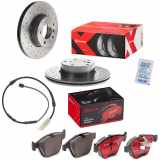 BREMBO Warnkontakt, Bremsbelagverschleiß A 00 438 + Bremsscheibe 09.B337.2X + Bremsbelagsatz, Scheibenbremse P 06 055X