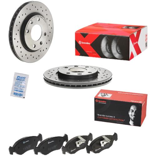 BREMBO Bremsscheibe 09.5196.1X + Bremsbelagsatz, Scheibenbremse P 61 051 Bild BREMBO Bremsscheibe 09.5196.1X + Bremsbelagsatz, Scheibenbremse P 61 051