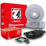 ZIMMERMANN Bremsscheibe 150.3448.52 + Bremsbelagsatz, Scheibenbremse 24170.195.1 BREMBO Warnkontakt, Bremsbelagverschleiß A 00 245