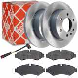 FEBI BILSTEIN Bremsscheibe 175474 + Warnkontakt, Bremsbelagverschleiß 28139 + Bremsbelagsatz, Scheibenbremse 175647