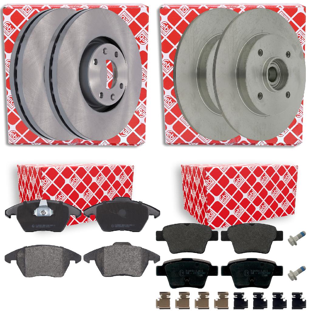 FEBI BILSTEIN Bremsscheibe 27201 + Bremsbelagsatz, Scheibenbremse 16813 + Bremsbelagsatz, Scheibenbremse 16850 + Bremsscheibe 30402