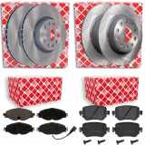 FEBI BILSTEIN Bremsbelagsatz, Scheibenbremse 16912 + Bremsbelagsatz, Scheibenbremse 16994 + Bremsscheibe 24384 + Bremsscheibe 36128