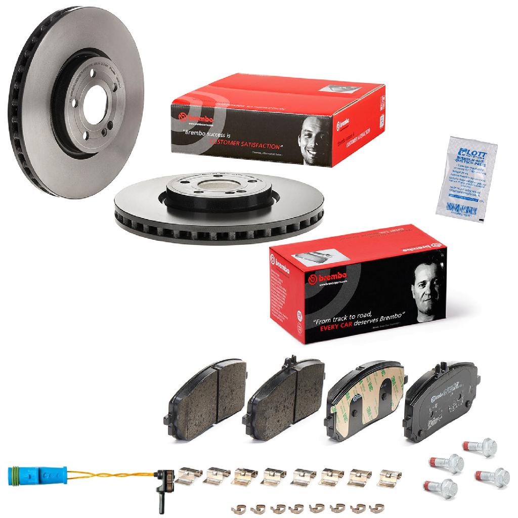 BREMBO Bremsbelagsatz, Scheibenbremse P 50 152 + Bremsscheibe 09.D770.11 + Warnkontakt, Bremsbelagverschleiß A 00 353