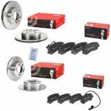 BREMBO Bremsscheibe 08.A651.10 + Bremsscheibe 09.B633.10 + Bremsbelagsatz, Scheibenbremse P 68 062 + Bremsbelagsatz, Scheibenbremse P 68 063