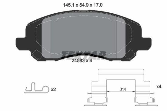 TEXTAR Bremsbelagsatz, Scheibenbremse 2358202 + Bremsscheibe 92177303 + Bremsscheibe 92184405 + Bremsbelagsatz, Scheibenbremse 2458301 Bild TEXTAR Bremsbelagsatz, Scheibenbremse 2358202 + Bremsscheibe 92177303 + Bremsscheibe 92184405 + Bremsbelagsatz, Scheibenbremse 2458301