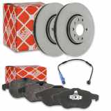 FEBI BILSTEIN Bremsbelagsatz, Scheibenbremse 16492 + Bremsscheibe 23550 + Warnkontakt, Bremsbelagverschleiß 27183