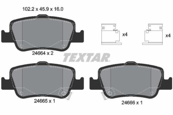 TEXTAR Bremsscheibe 92257703 + Bremsbelagsatz, Scheibenbremse 2569801 + Bremsscheibe 92164003 + Bremsbelagsatz, Scheibenbremse 2466401 Bild TEXTAR Bremsscheibe 92257703 + Bremsbelagsatz, Scheibenbremse 2569801 + Bremsscheibe 92164003 + Bremsbelagsatz, Scheibenbremse 2466401