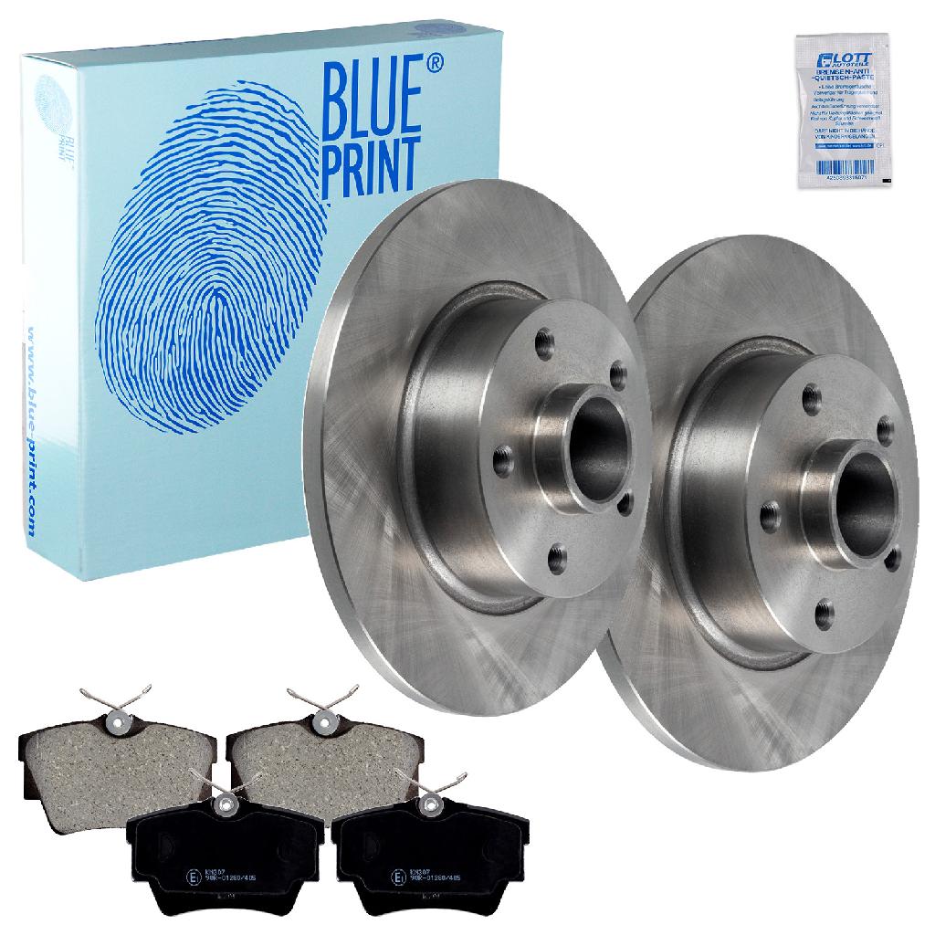 BLUE PRINT Bremsscheibe ADR164321 + Bremsbelagsatz, Scheibenbremse ADN142119