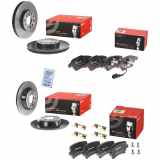 BREMBO Bremsscheibe 09.9145.11 + Bremsbelagsatz, Scheibenbremse P 85 075 + Bremsscheibe 08.A202.11 + Bremsbelagsatz, Scheibenbremse P 85 073