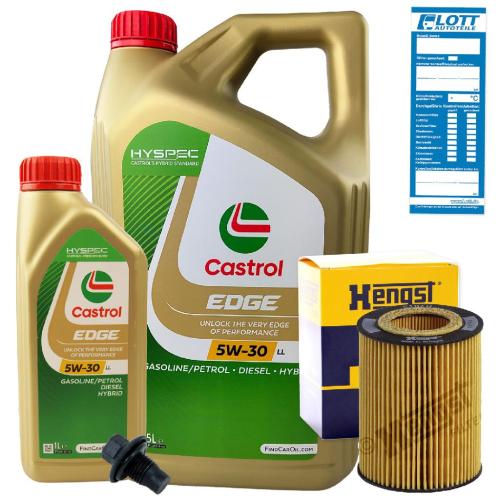 MAPCO Verschlussschraube, Ölwanne 95932 CASTROL Motoröl 15669E + Motoröl 15665F HENGST FILTER Ölfilter E106H D34 Bild MAPCO Verschlussschraube, Ölwanne 95932 CASTROL Motoröl 15669E + Motoröl 15665F HENGST FILTER Ölfilter E106H D34