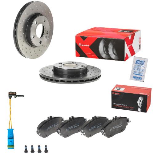 BREMBO Bremsbelagsatz, Scheibenbremse P 50 093 + Warnkontakt, Bremsbelagverschleiß A 00 353 + Bremsscheibe 09.B343.4X Bild BREMBO Bremsbelagsatz, Scheibenbremse P 50 093 + Warnkontakt, Bremsbelagverschleiß A 00 353 + Bremsscheibe 09.B343.4X