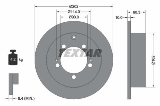 TEXTAR Bremsbelagsatz, Scheibenbremse 2401401 + Bremsscheibe 92136103 Bild TEXTAR Bremsbelagsatz, Scheibenbremse 2401401 + Bremsscheibe 92136103