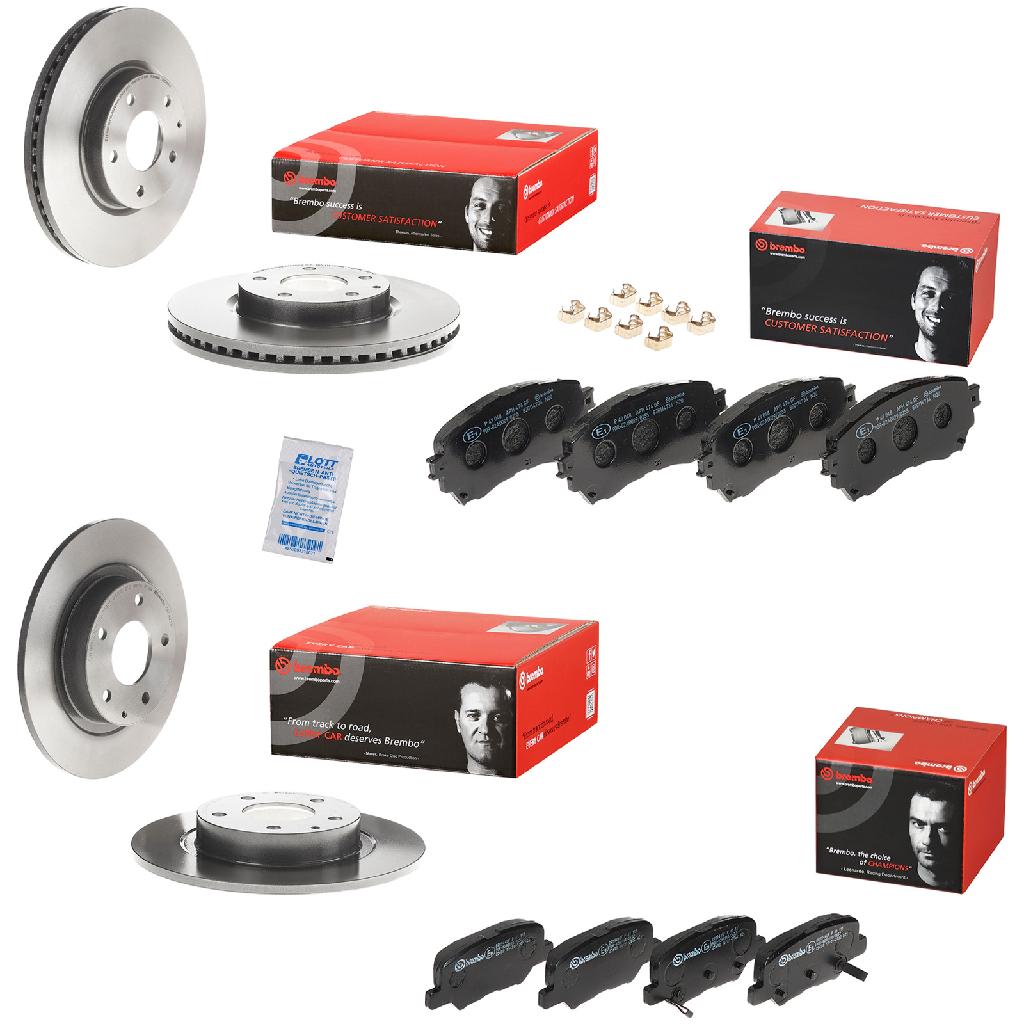 BREMBO Bremsscheibe 08.C423.11 + Bremsbelagsatz, Scheibenbremse P 61 111 + Bremsscheibe 09.C654.11 + Bremsbelagsatz, Scheibenbremse P 49 048