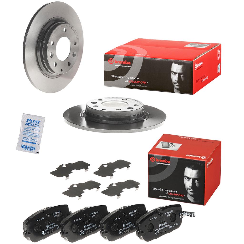 BREMBO Bremsbelagsatz, Scheibenbremse P 49 044 + Bremsscheibe 08.A112.11