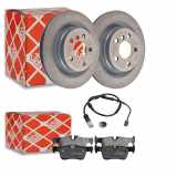 FEBI BILSTEIN Bremsscheibe 171479 + Warnkontakt, Bremsbelagverschleiß 102262 + Bremsbelagsatz, Scheibenbremse 16910