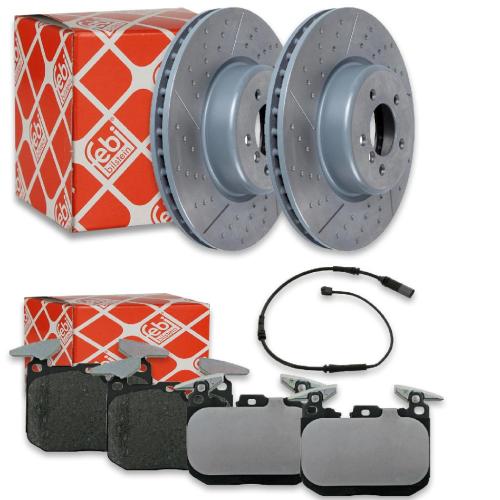 FEBI BILSTEIN Bremsbelagsatz, Scheibenbremse 16902 + Warnkontakt, Bremsbelagverschleiß 39138 + Bremsscheibe 105720 Bild FEBI BILSTEIN Bremsbelagsatz, Scheibenbremse 16902 + Warnkontakt, Bremsbelagverschleiß 39138 + Bremsscheibe 105720