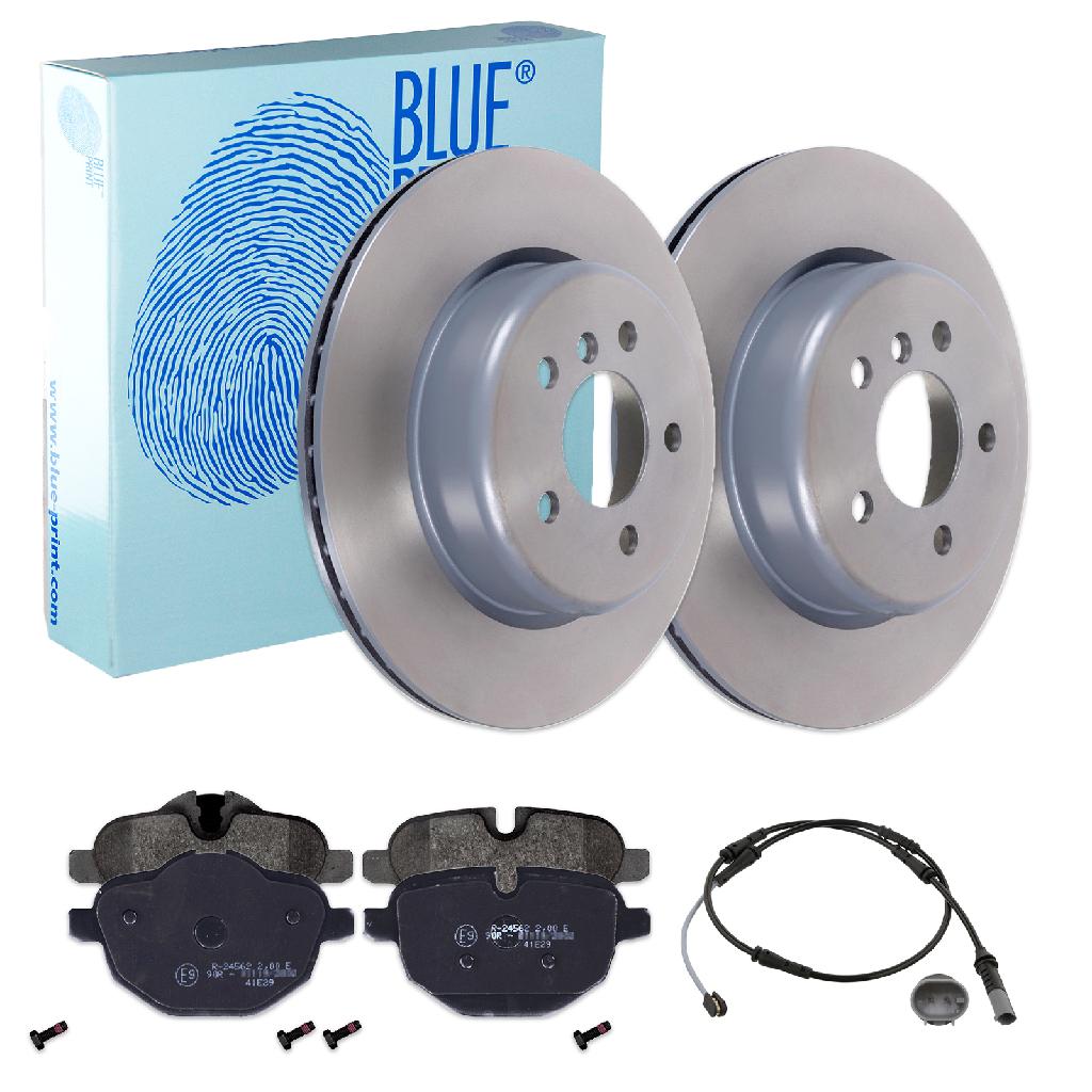 FEBI BILSTEIN Warnkontakt, Bremsbelagverschleiß 36429 BLUE PRINT Bremsscheibe ADB114366 + Bremsbelagsatz, Scheibenbremse ADB114211