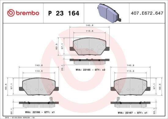 BREMBO Bremsscheibe 09.D209.1X + Bremsbelagsatz, Scheibenbremse P 23 164X Bild BREMBO Bremsscheibe 09.D209.1X + Bremsbelagsatz, Scheibenbremse P 23 164X