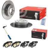 BREMBO Bremsscheibe 08.A737.11 + Bremsbelagsatz, Scheibenbremse P 50 068 + Warnkontakt, Bremsbelagverschleiß A 00 377