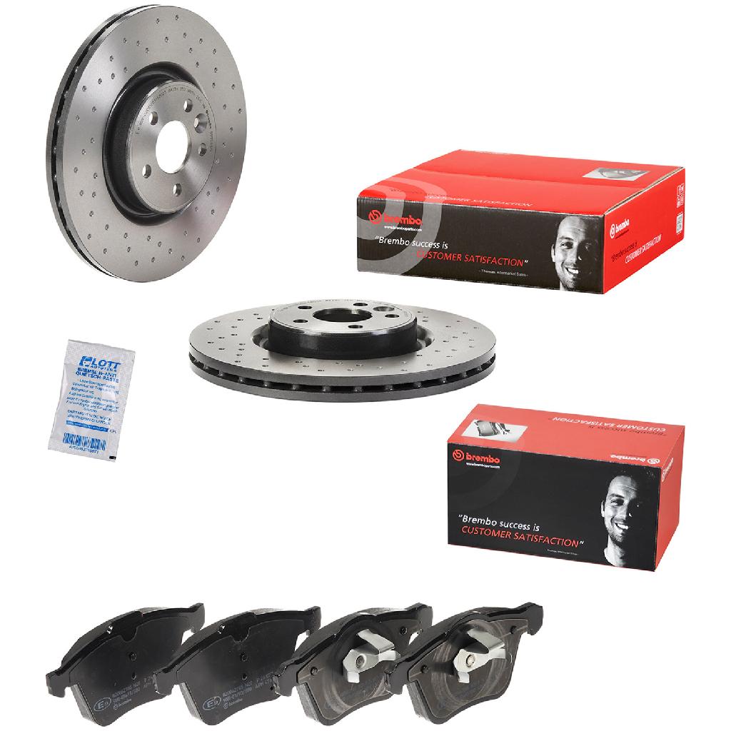 BREMBO Bremsscheibe 09.9586.1X + Bremsbelagsatz, Scheibenbremse P 24 077