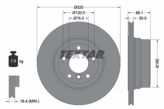 TEXTAR Warnkontakt, Bremsbelagverschleiß 98030500 + Bremsscheibe 92202003 + Bremsbelagsatz, Scheibenbremse 2373201 Bild TEXTAR Warnkontakt, Bremsbelagverschleiß 98030500 + Bremsscheibe 92202003 + Bremsbelagsatz, Scheibenbremse 2373201